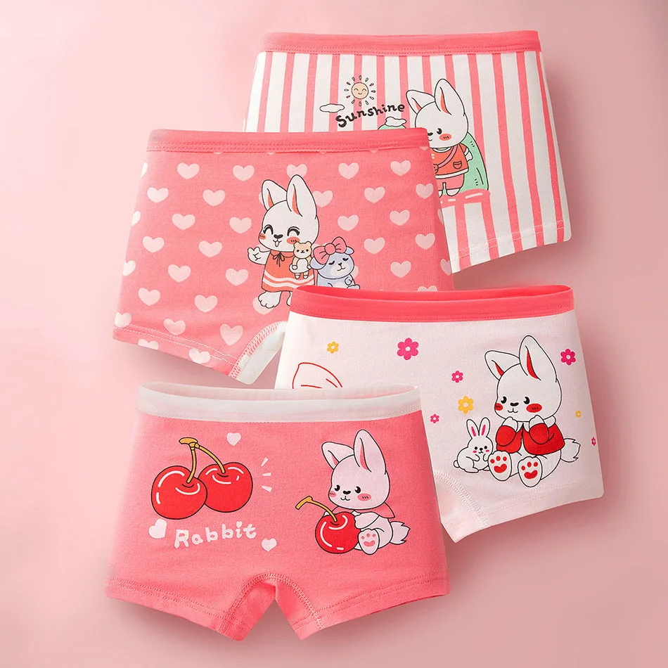 Conjunto ropa interior niña dibujos animados algodón bragas seguridad