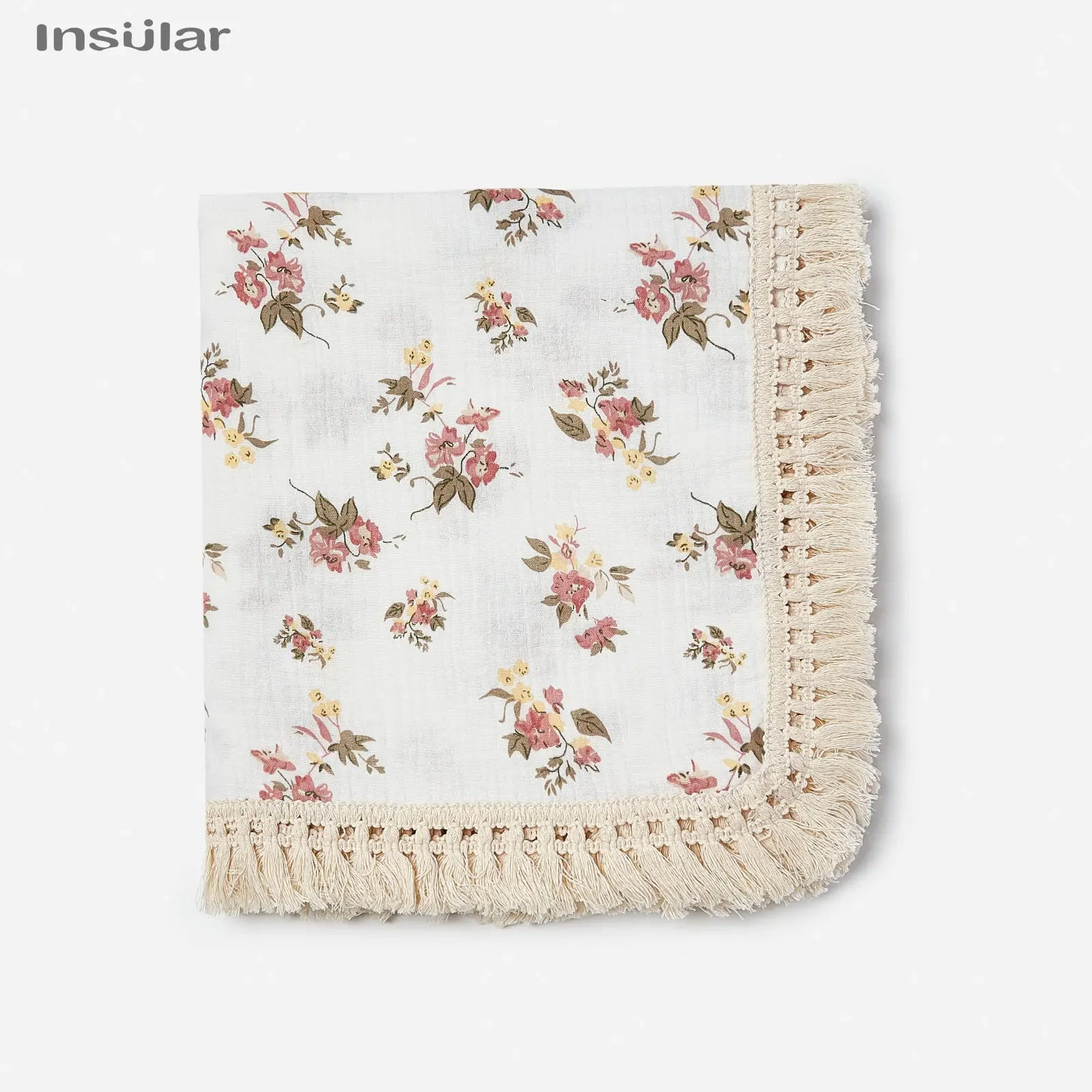 Manta de muselina para bebé con borlas y estampado envolvente - imagen 4