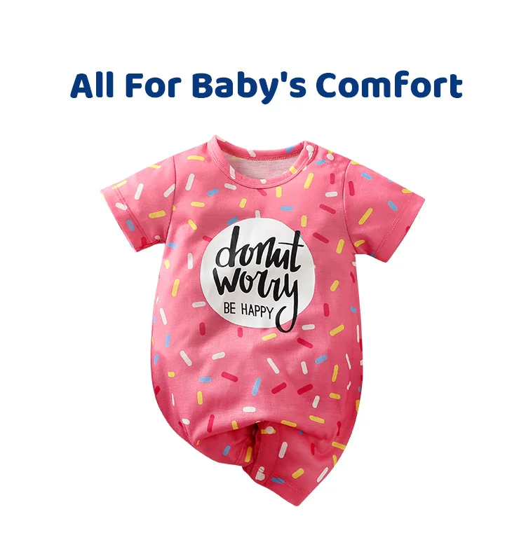 Mono de bebé con estampado de donut rosa