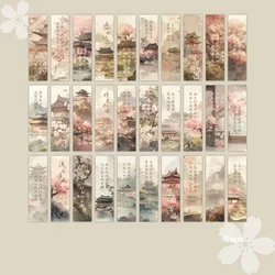 Cuaderno de pintura de viaje vintage con marcapáginas decorativo