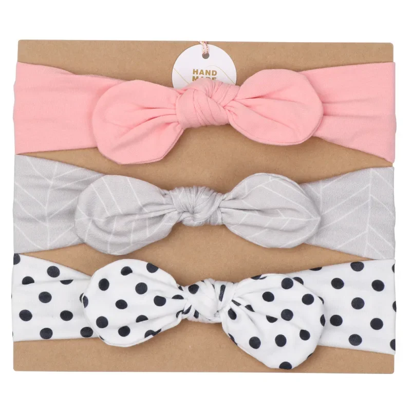 Diademas elásticas con lazo y flores para niña – Pack de 3 - imagen 4
