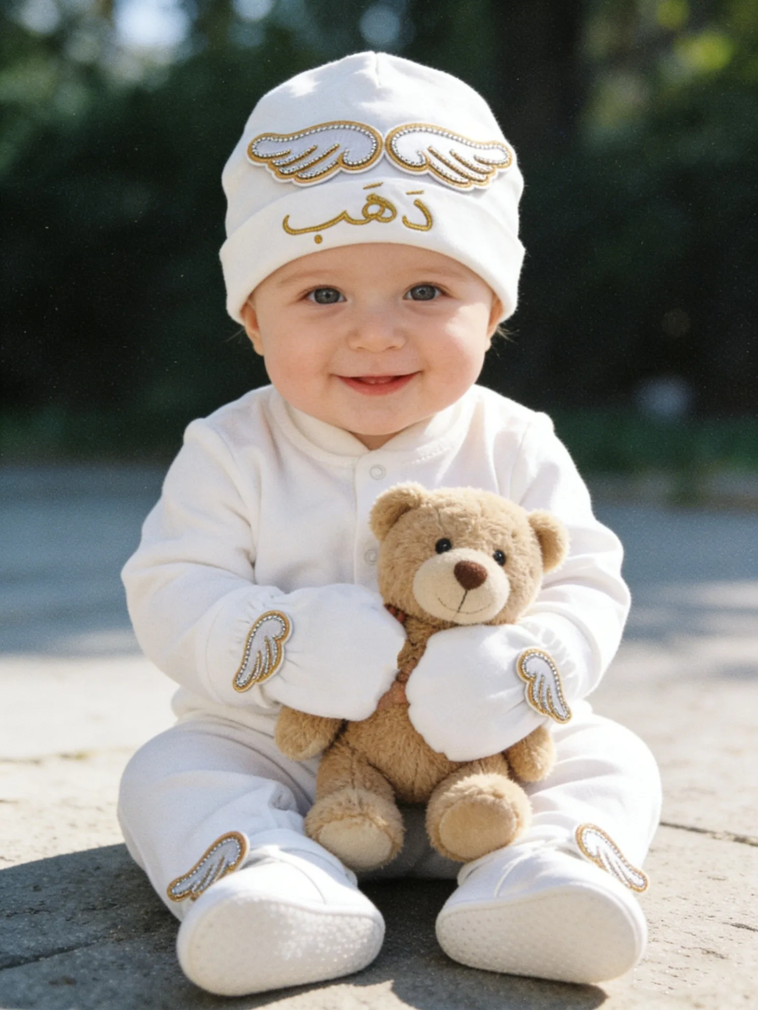 Traje de ángel blanco para bebé de ceremonia y fotos