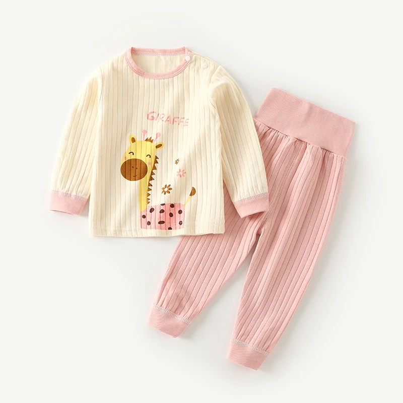 Pijama bebé otoño cintura alta protección vientre estampado animal - imagen 4