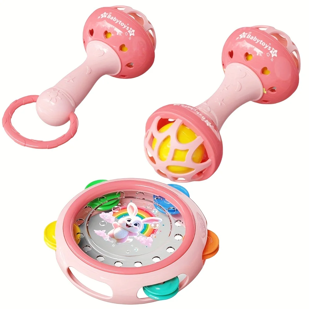 Tambor de juguete musical para bebé rosa vibrante - imagen 5