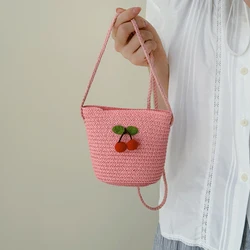 Monedero infantil de fresa y cereza tipo mini bolso de moda para niñas