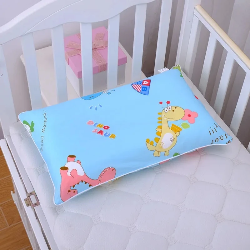 Funda de almohada infantil algodón suave con cremallera y dibujos