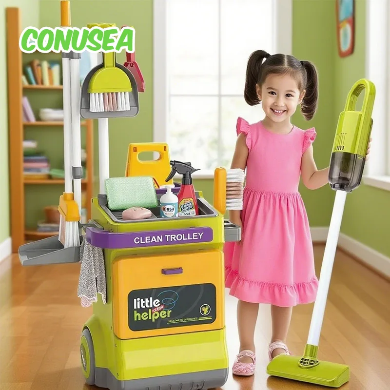 Juego de limpieza infantil con aspiradora eléctrica para simulación