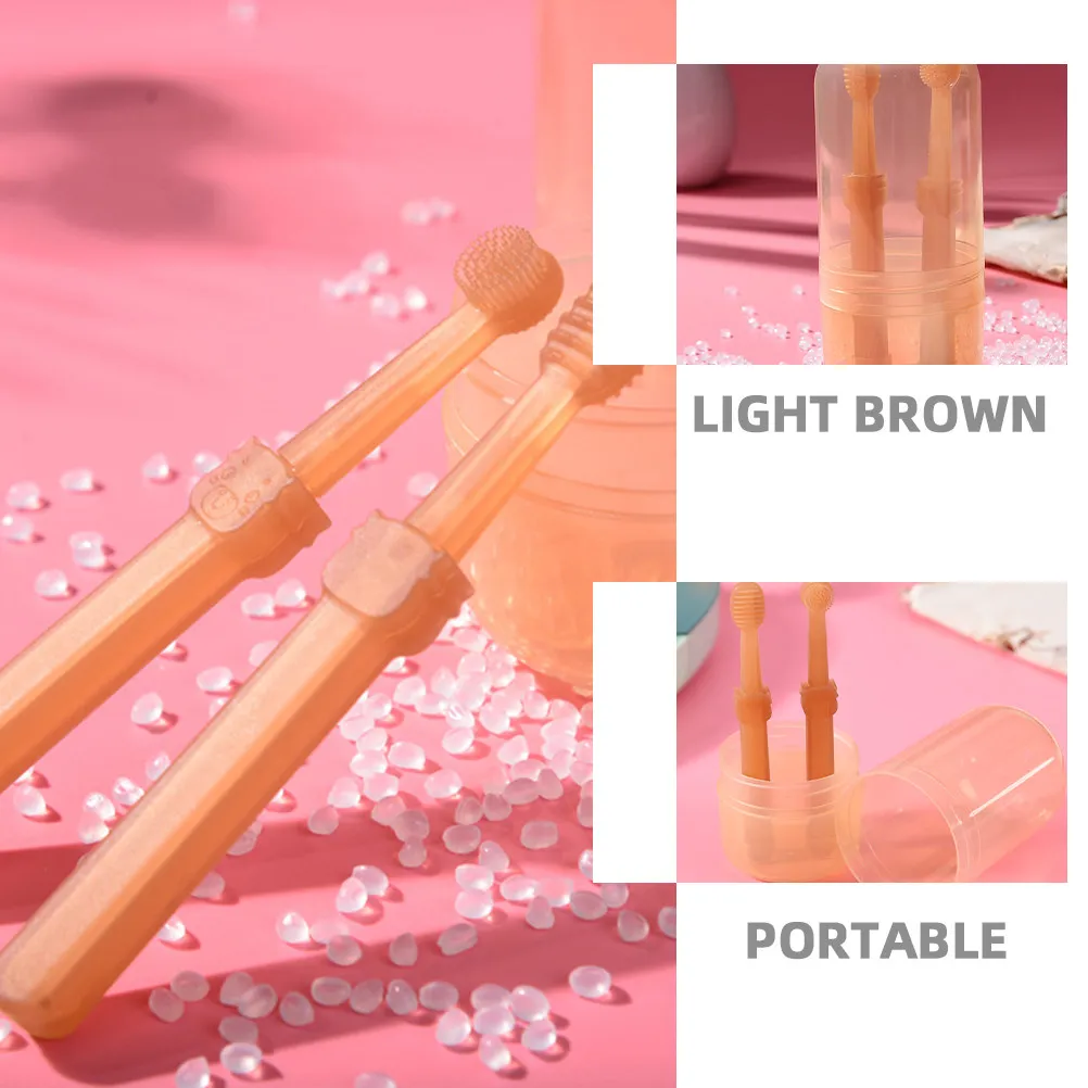Pack de cepillos dentales silicona para bebés con diseño animal - imagen 3