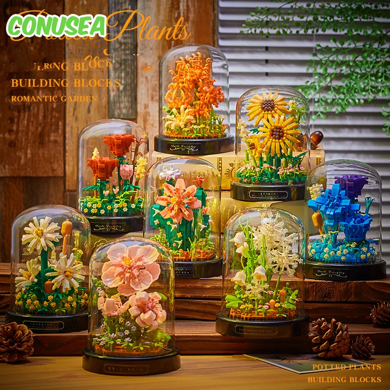 Bloques de construcción flores vida eterna con mini ladrillos niños - imagen 2