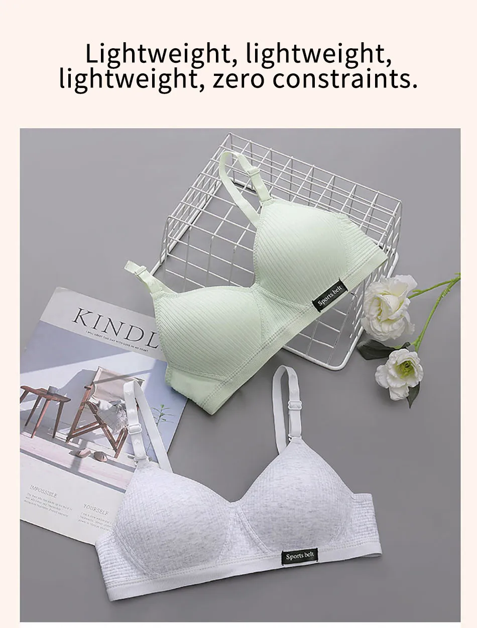 Bralette de entrenamiento en algodón con hebilla trasera
