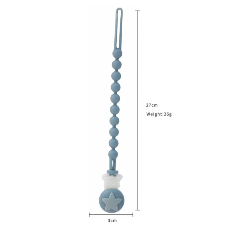 Cadena anticaída de silicona para chupete y mordedor infantil
