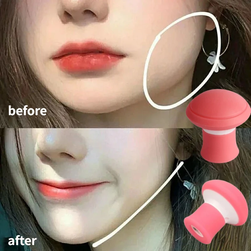 Ejercitador facial en forma de V en color rosa