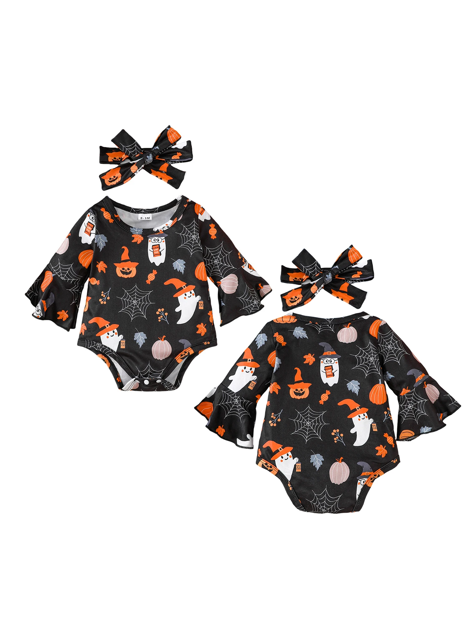 Diseño de Halloween en mameluco para niña