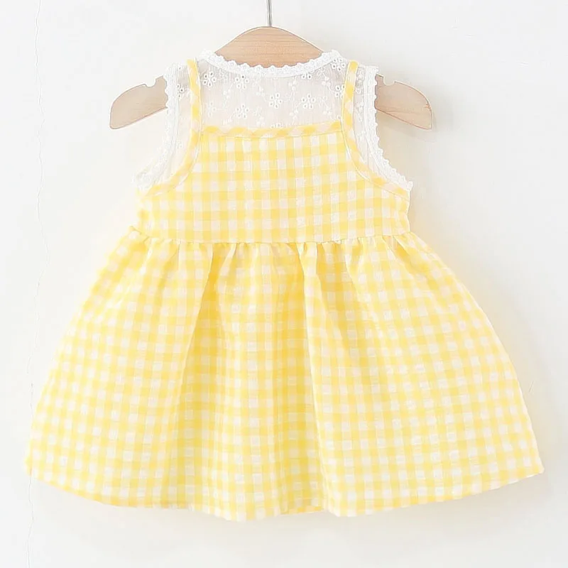 Vestido de verano princesa amarillo con estampado floral y bolsa - imagen 3