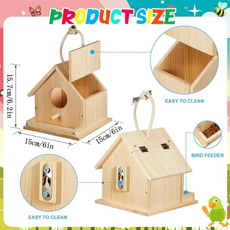 Kit casa pájaros madera para adultos - Pintura al aire libre - imagen 4