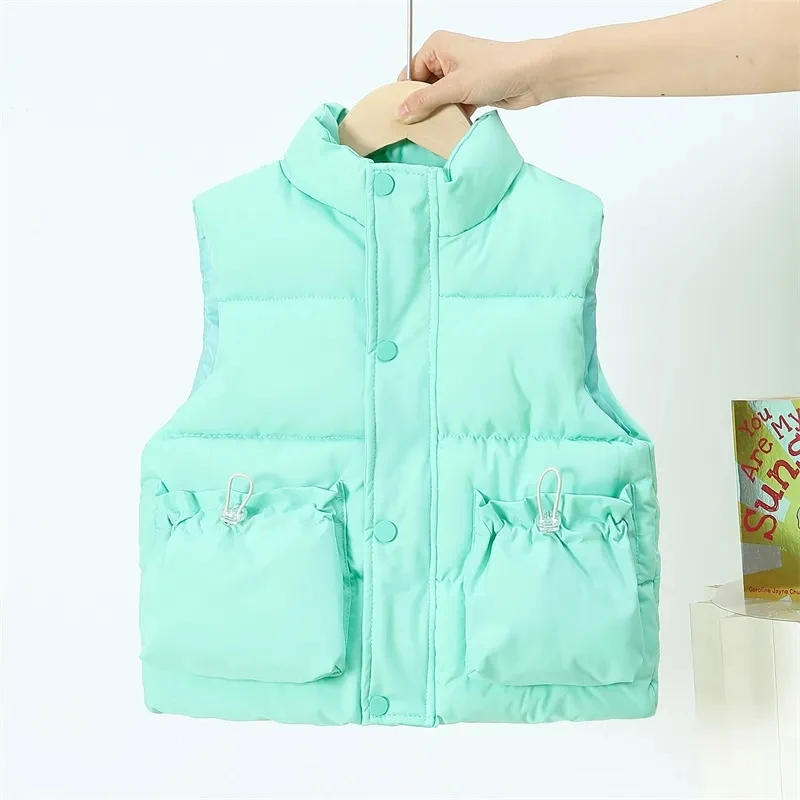 CUHK Chaleco infantil de algodón con cuello subido – Diseño coreano para invierno - imagen 5