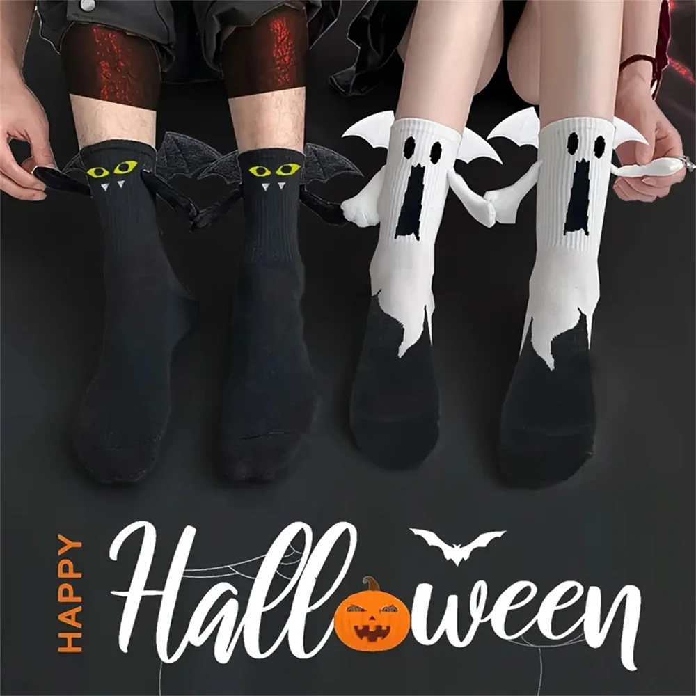 Calcetines de Halloween con temática de murciélago