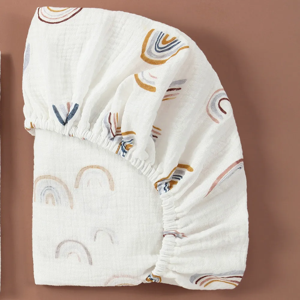 Sábana ajustable orgánica para cuna suave estilo boho neutral - imagen 2