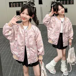 Chaqueta de béisbol ligera para niña con cremallera primavera