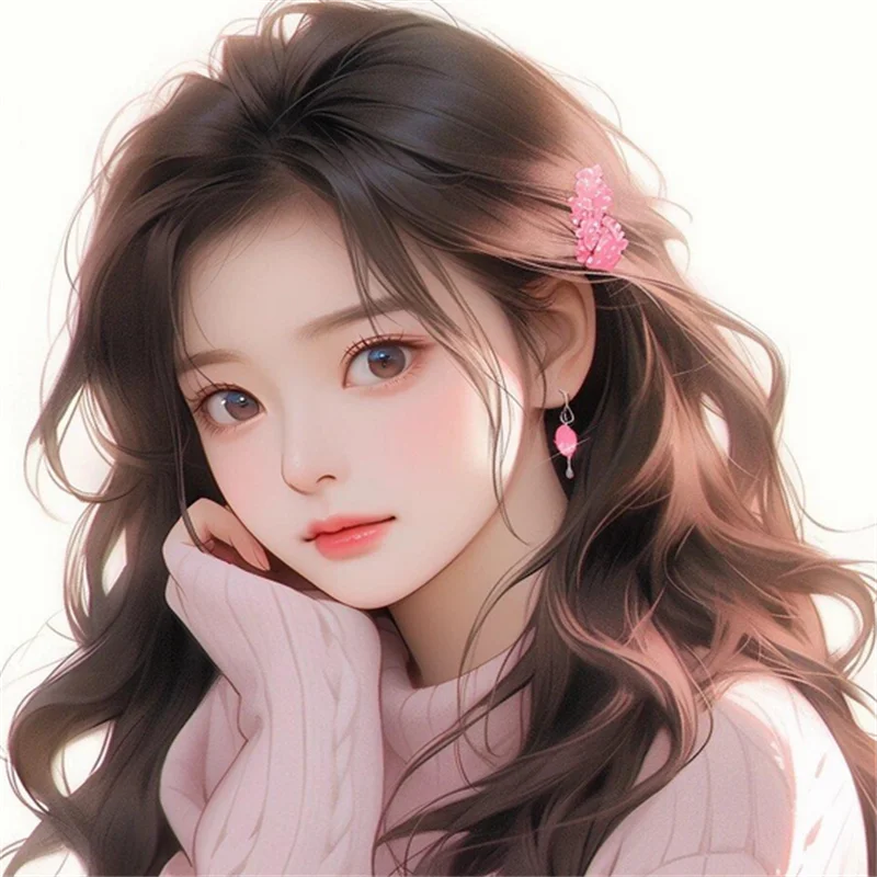 Horquilla infantil corazón rosa con banda elástica estilo coreano - imagen 5