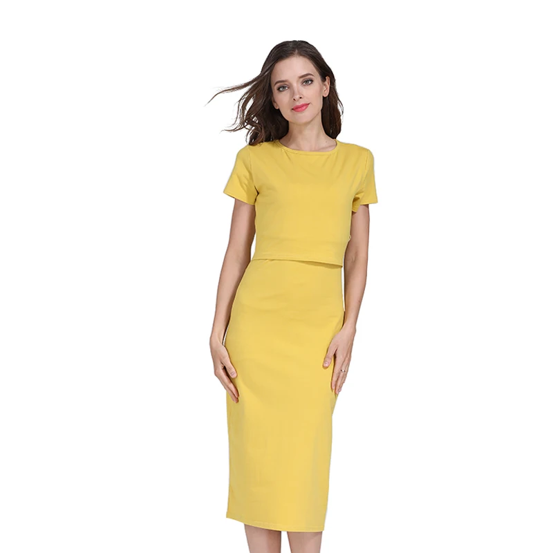 Vestido de lactancia de algodón elástico de verano - imagen 5