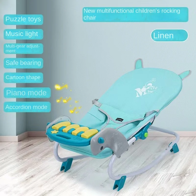 Mecedora bebé eléctrica con piano y pedal – Relájate jugando - imagen 4