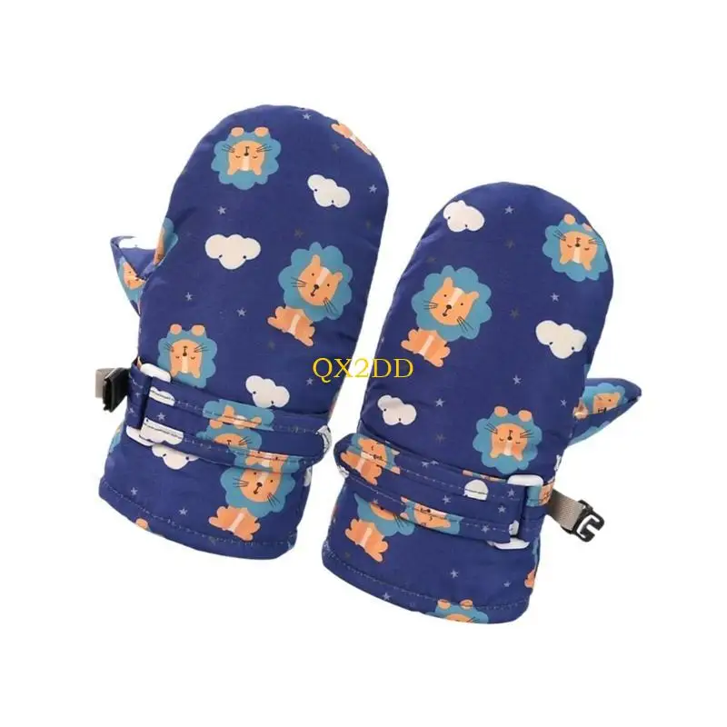 QX2D Guantes de invierno impermeables con forro térmico para niños - imagen 2