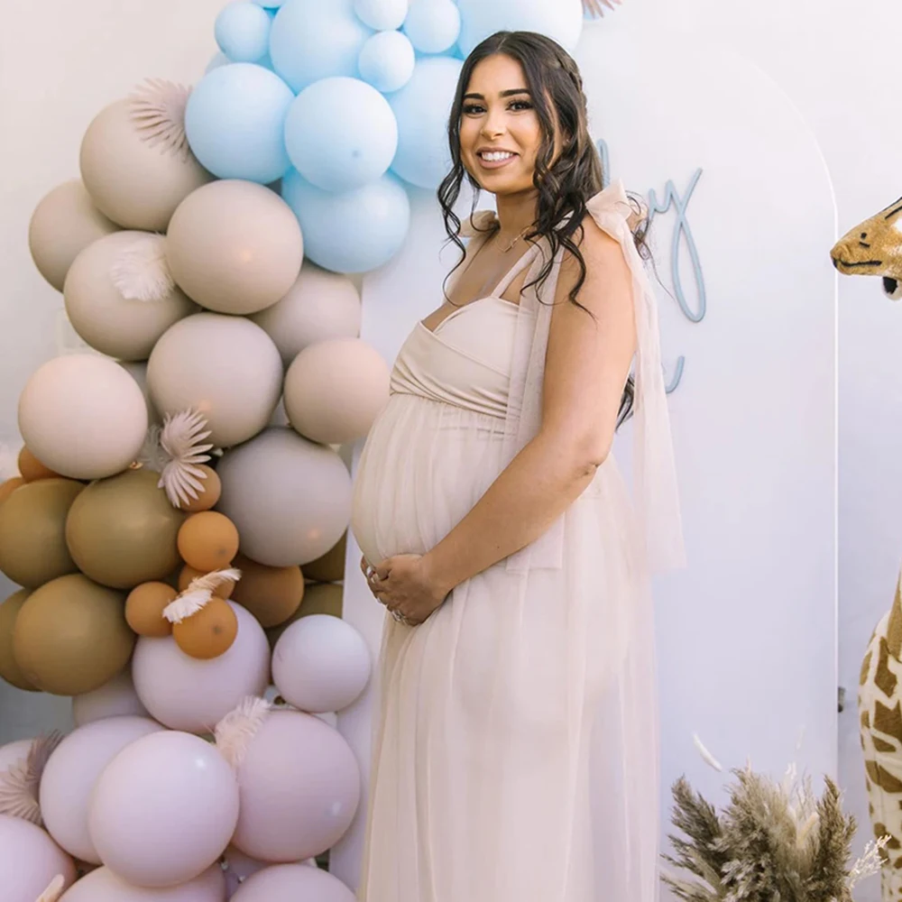 Vestido de maternidad sin mangas de tul para sesión de fotos de verano - imagen 5