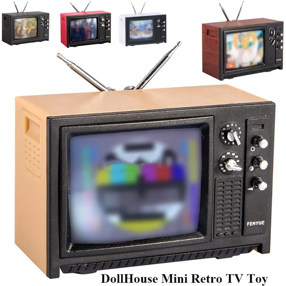 Televisión en miniatura retro para casa de muñecas y decoración BJD - imagen 2