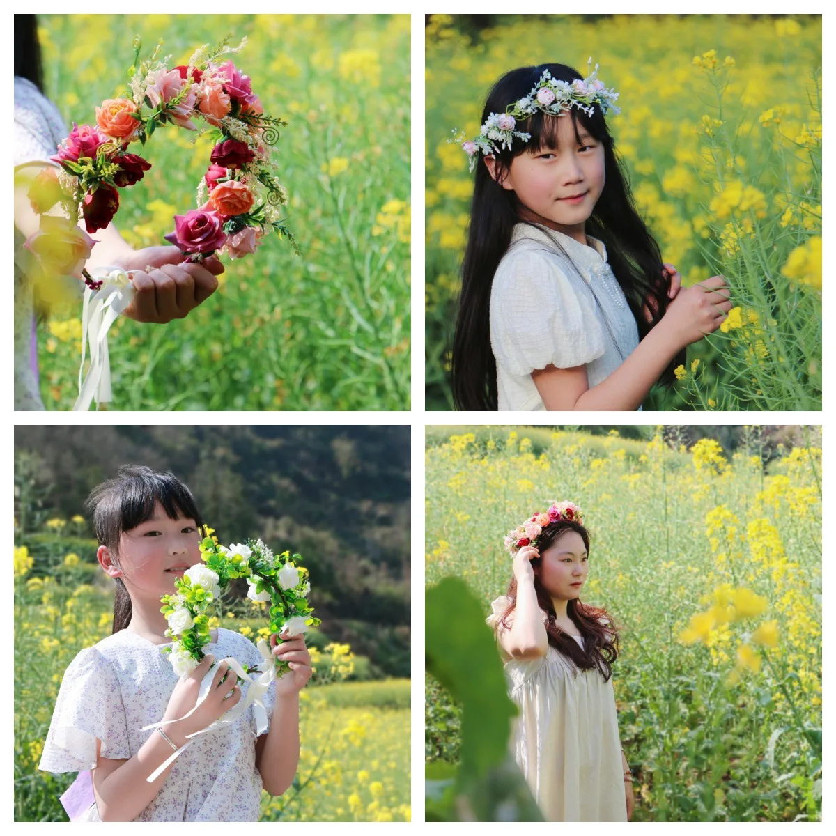 Corona floral boho para peinado y sesiones fotográficas