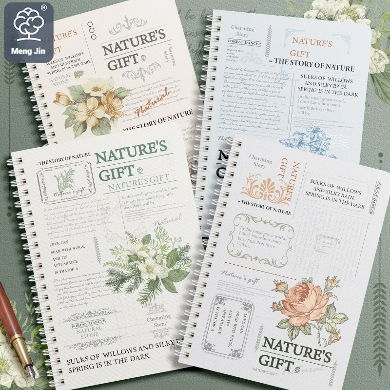 Cuaderno A5 con estilo retro y encuadernación en espiral