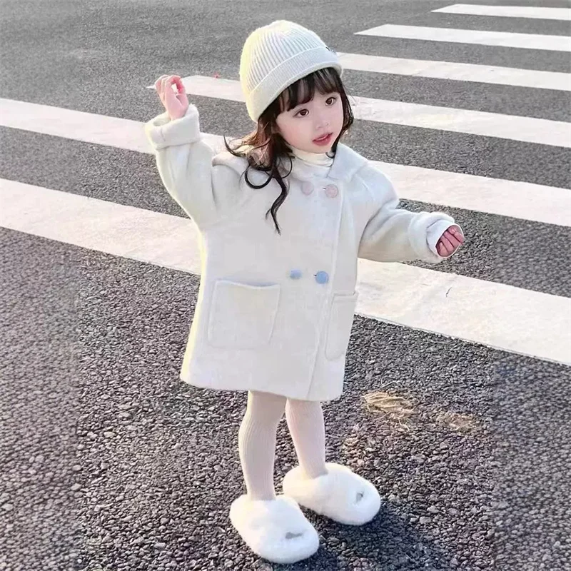 Abrigo con capucha grueso para niñas y niños de otoño e invierno - imagen 3