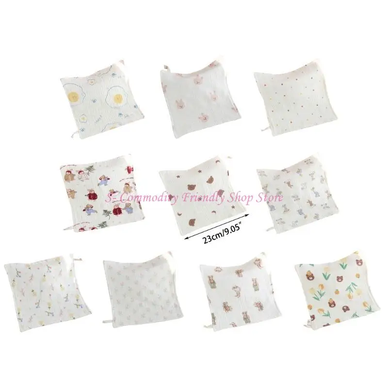 Toalla de saliva cuadrada para bebé con estampado de dibujos - imagen 5