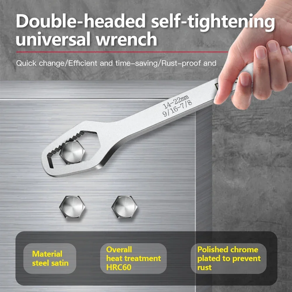 Llave ajustable autodestornillable torx de doble cabeza universal