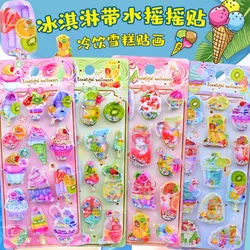 Pegatinas 3D kawaii con purpurina de comida para decorar