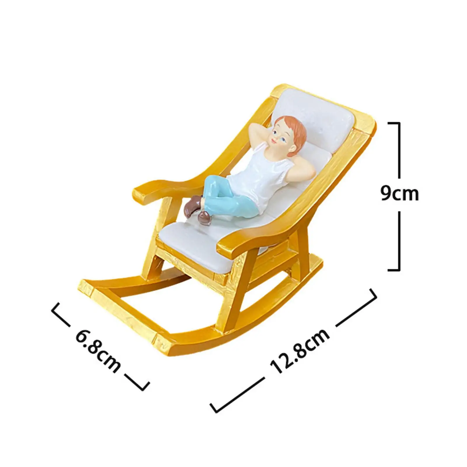 Silla mecedora para casa de muñecas – Accesorio decorativo - imagen 3