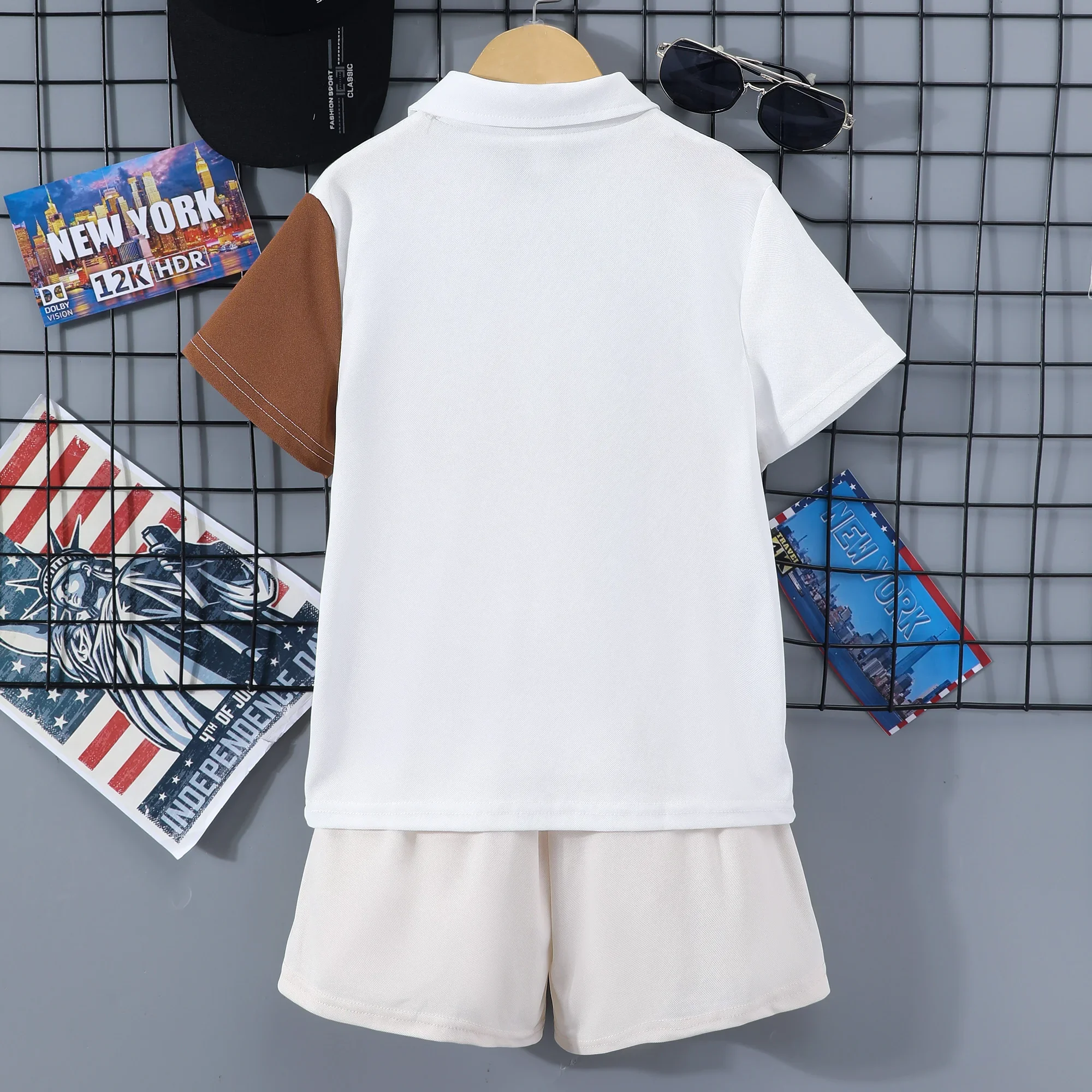 Conjunto niño polo y pantalón corto color albaricoque - imagen 4