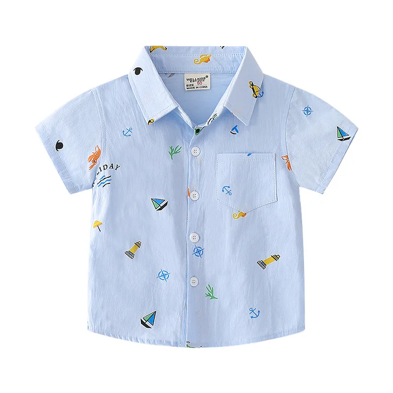 MILANCEL camiseta verano niños con dibujos animados y cuello vuelta - imagen 3