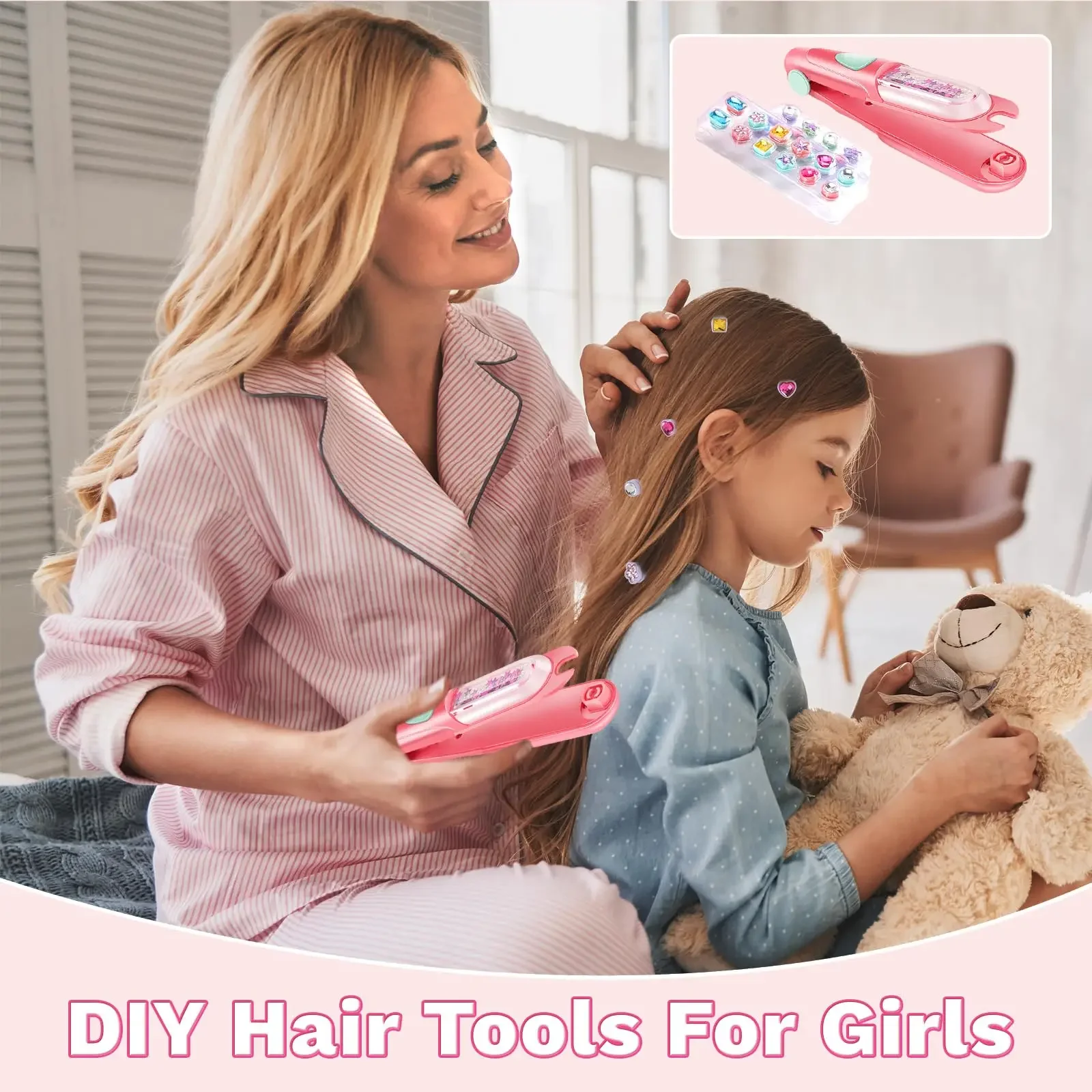 Kit de pedrería capilar reutilizable para peinar niñas - imagen 5