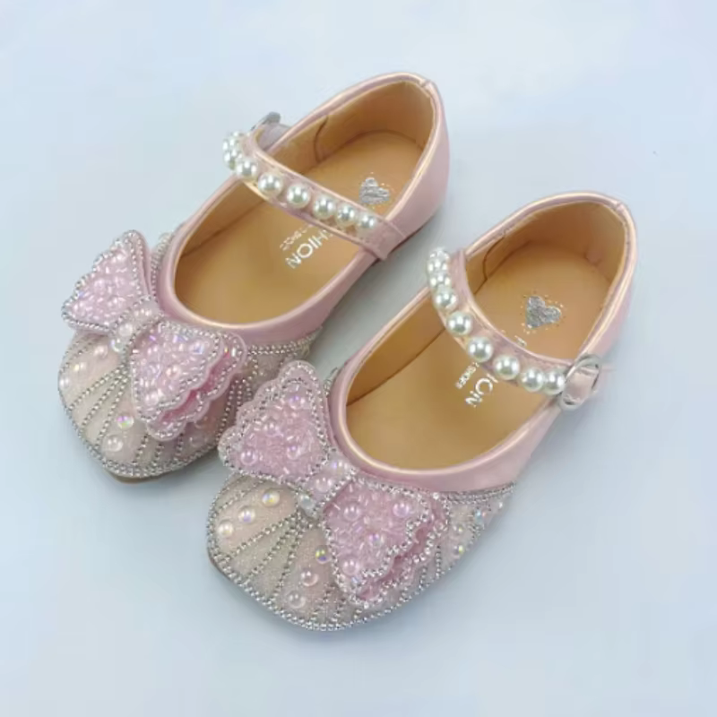 Zapatos de cuero niña con lazo estilo princesa para fiesta - imagen 2