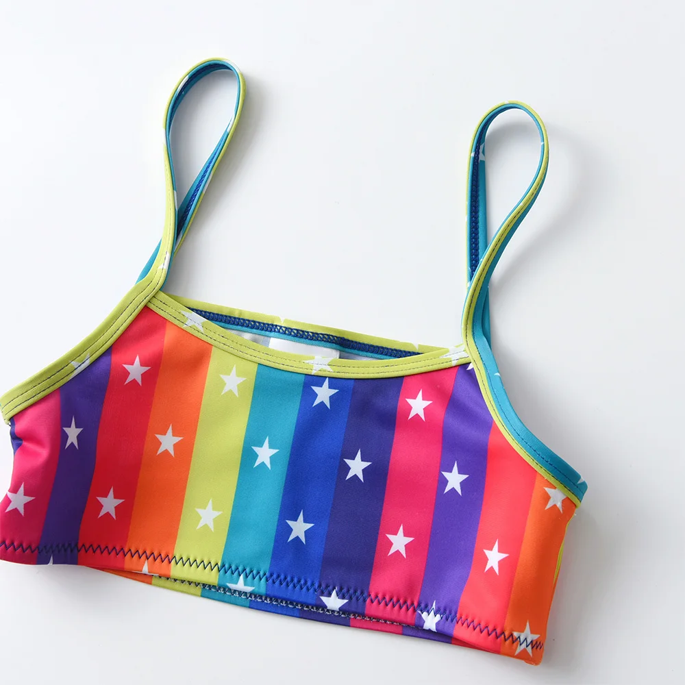 Bañador de niña DXTON arcoíris de secado rápido para playa de verano - imagen 2