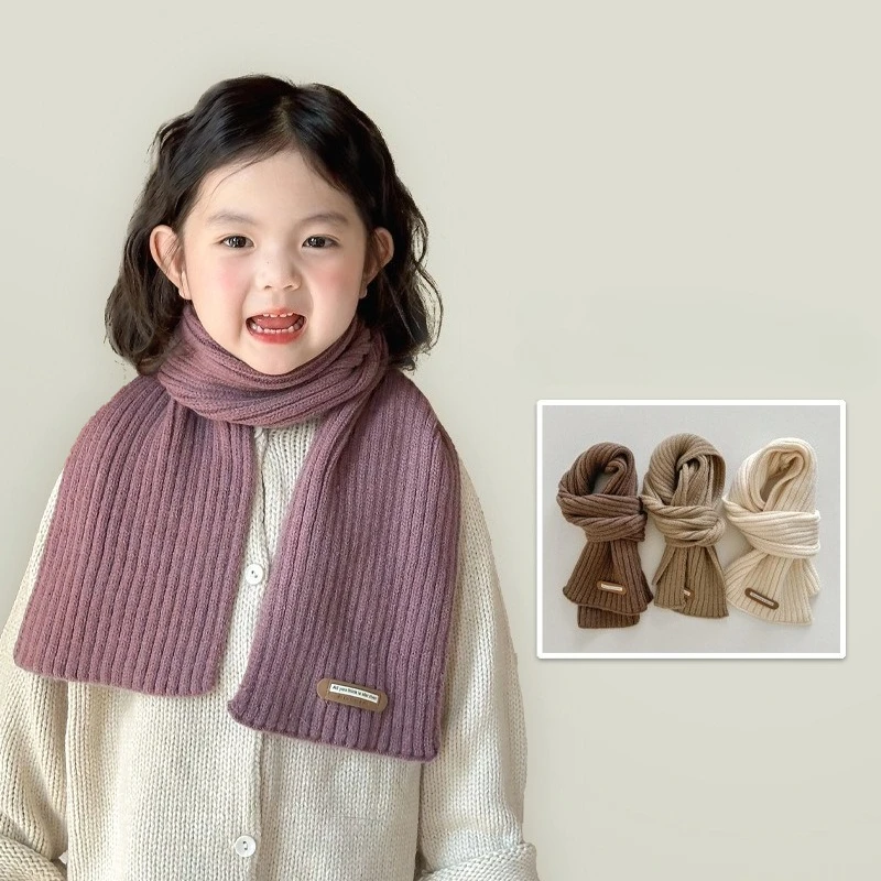 Bufanda infantil invierno, cuello de punto cálido unisex - imagen 3
