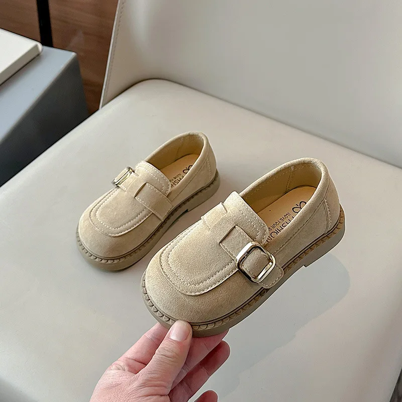 Mocasines de piel serraje para niña cómodos, estilo escolar - imagen 5