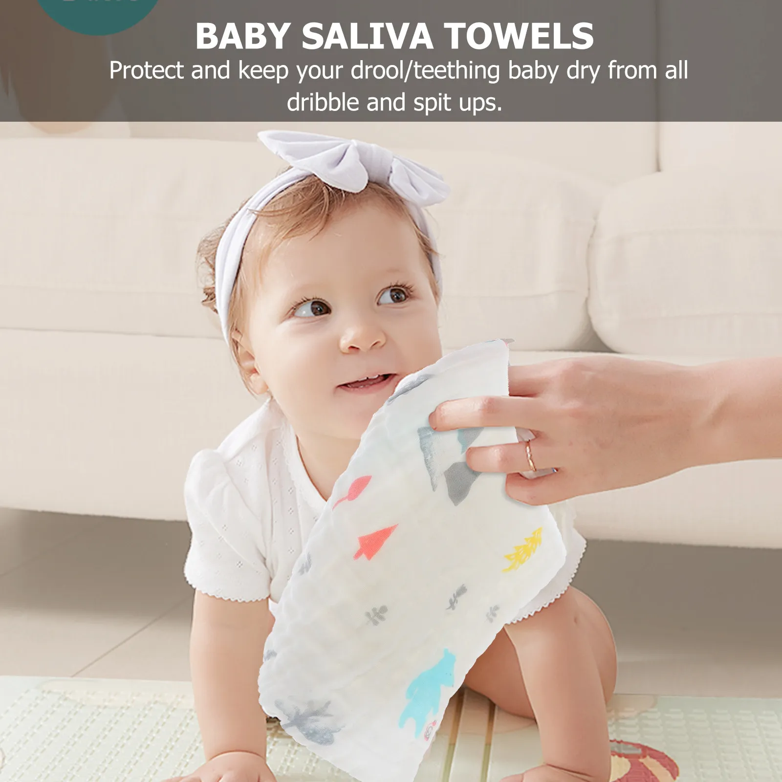 Baberos toalla estampados de algodón – Ligeros y transpirables - imagen 5