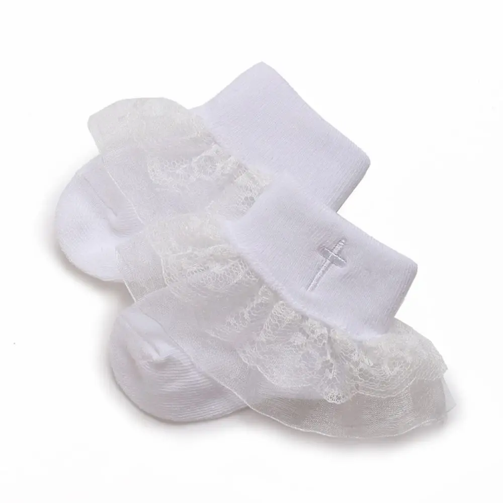 Calcetines blancos algodón encaje bebé 0-18 meses – Bautismo