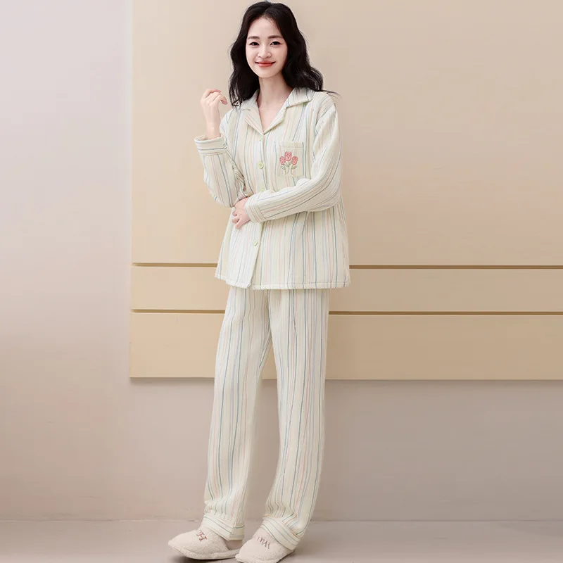 Pijama maternal de algodón para embarazadas – nursing para dormir - imagen 3