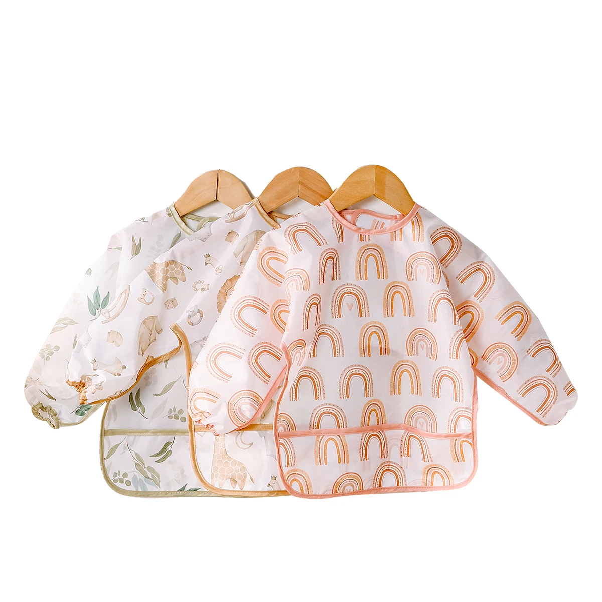 babero impermeable manga larga para bebé – HappyFlute - imagen 2