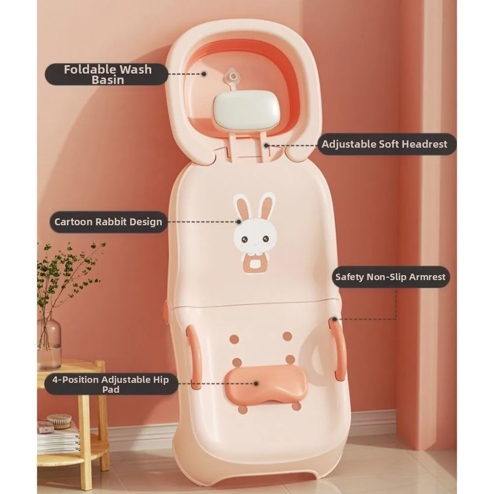 Silla de champú para niños con diseño de conejo