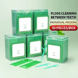 Palillos dentales desechables de plástico con sabor a menta