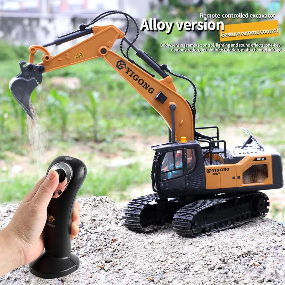 RC excavadora de orugas a control remoto para niños volquete - imagen 4